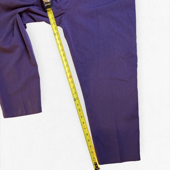 Vintage 90's Trouser Purple Pegged High Rise Waist Academia Casual Office Large - Picture 14 of 14